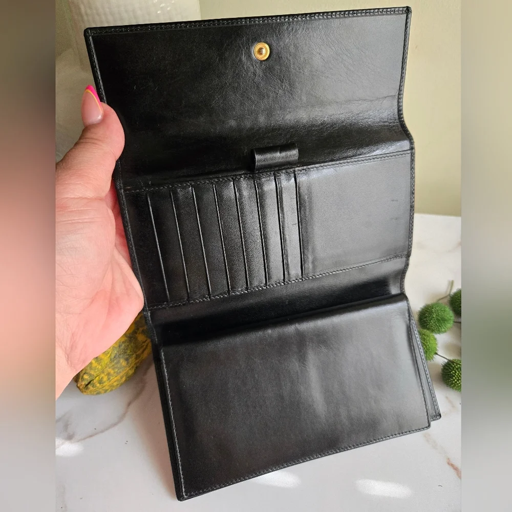 Vintage Fendi Long Continental Leather Wallet With Checkbook VGUC - Picture 9 of 14
